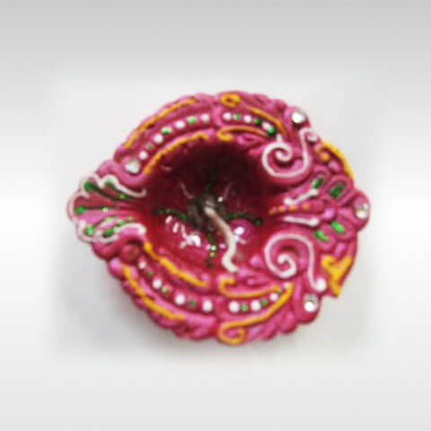 Diwali Diya Coloured ( 4 Diyas Set )